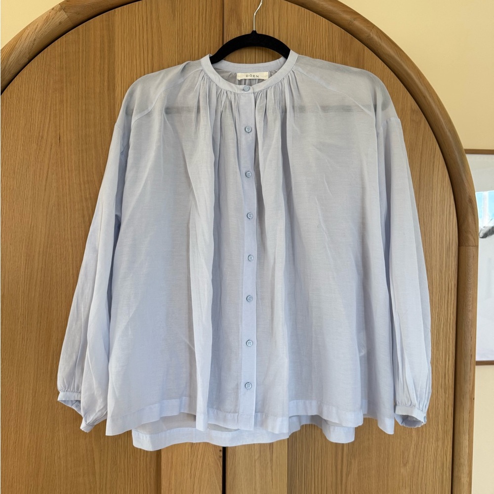 Women’s Light Blue Button-Up Shirt